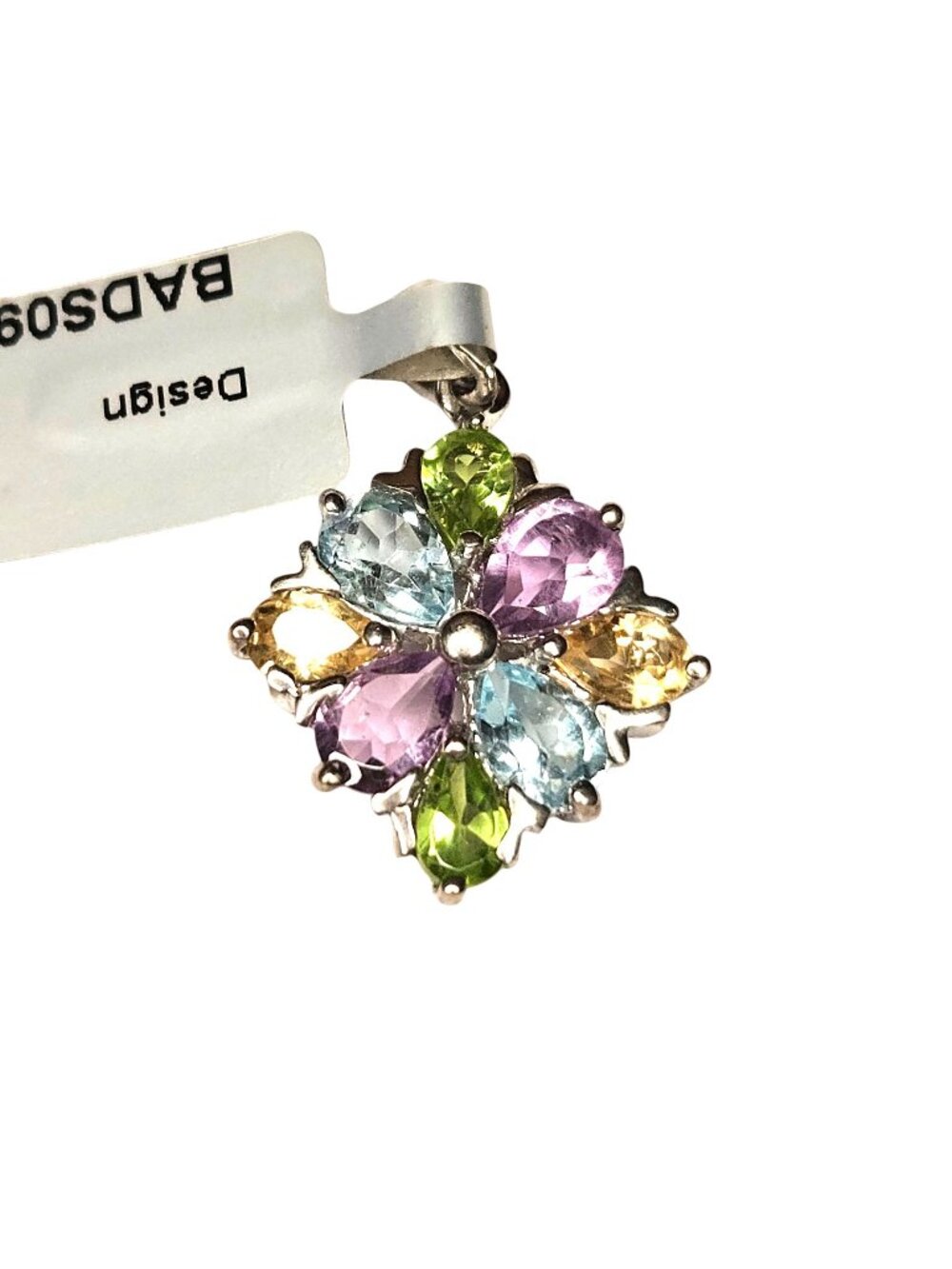 Sterling Silver Amethyst Blue Topaz Citrine Peridot Pendant Necklace New